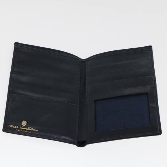 GUCCI GG Canvas Sherry Line Pass Case PVC Leather Gray Red Navy Auth ar9606 - Picture 9 of 16